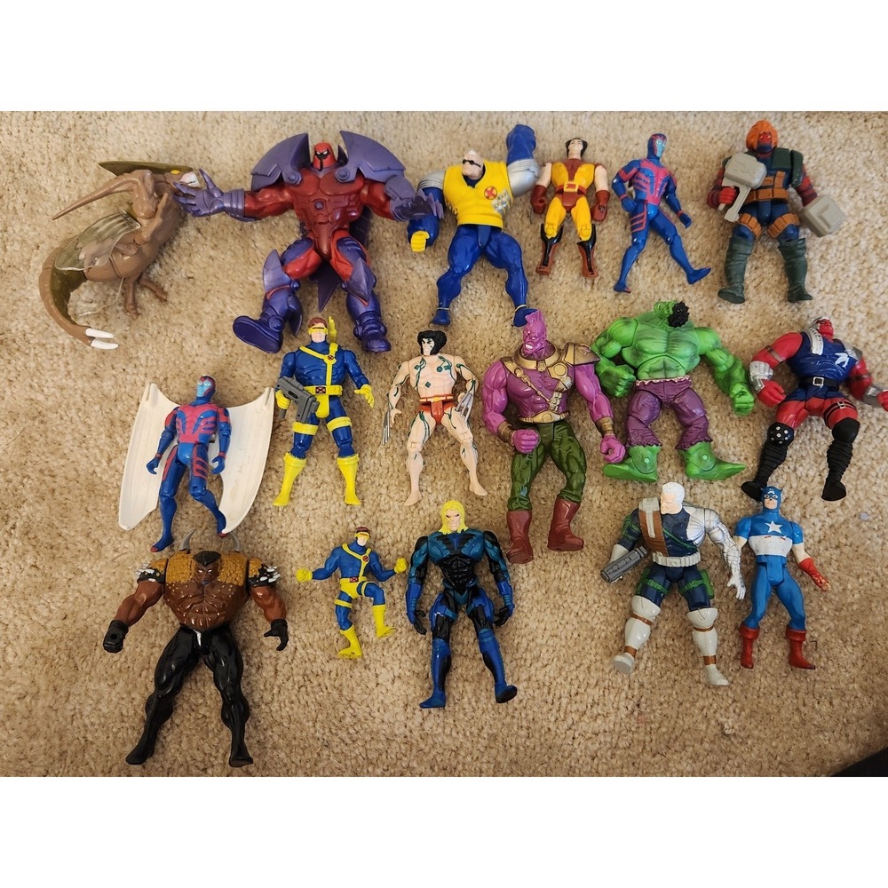 Vintage 1990s ToyBiz Marvel Action Figures X Men Bundle